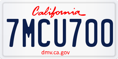 CA license plate 7MCU700
