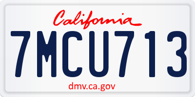 CA license plate 7MCU713