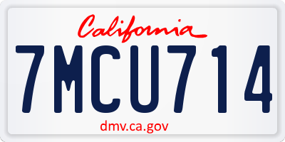 CA license plate 7MCU714