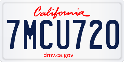 CA license plate 7MCU720