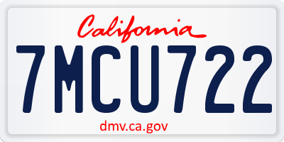 CA license plate 7MCU722