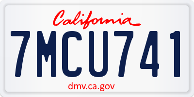 CA license plate 7MCU741