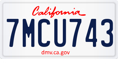CA license plate 7MCU743