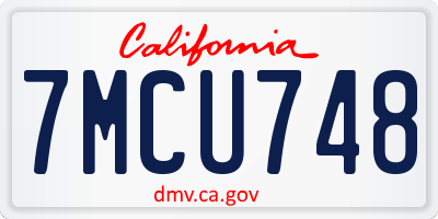 CA license plate 7MCU748