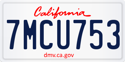 CA license plate 7MCU753