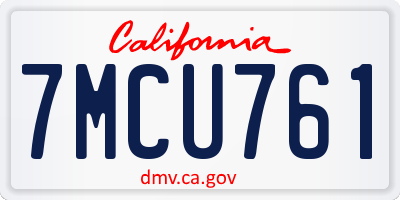 CA license plate 7MCU761
