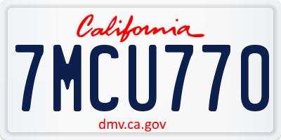 CA license plate 7MCU770