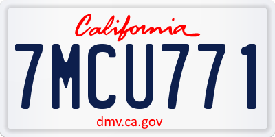 CA license plate 7MCU771