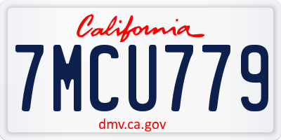 CA license plate 7MCU779