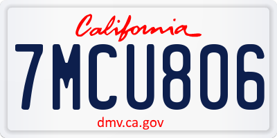 CA license plate 7MCU806