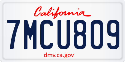 CA license plate 7MCU809