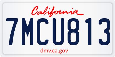 CA license plate 7MCU813