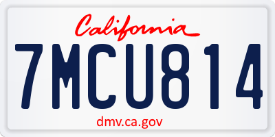 CA license plate 7MCU814