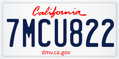 CA license plate 7MCU822