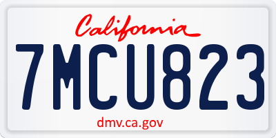 CA license plate 7MCU823