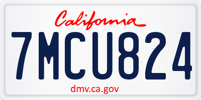 CA license plate 7MCU824