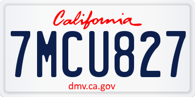 CA license plate 7MCU827