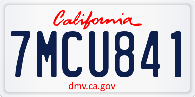 CA license plate 7MCU841
