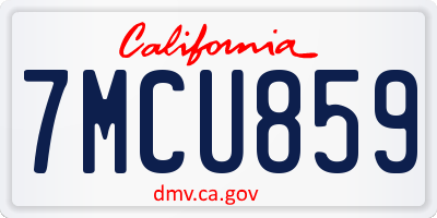 CA license plate 7MCU859