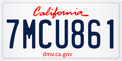 CA license plate 7MCU861
