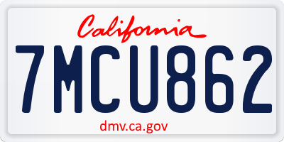 CA license plate 7MCU862