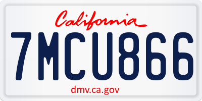 CA license plate 7MCU866