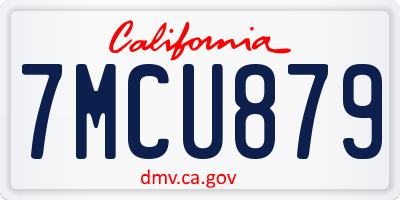 CA license plate 7MCU879