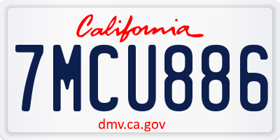 CA license plate 7MCU886