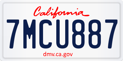 CA license plate 7MCU887