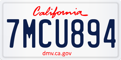 CA license plate 7MCU894