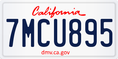 CA license plate 7MCU895