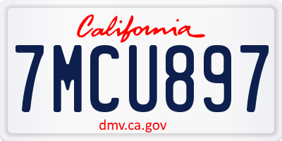 CA license plate 7MCU897