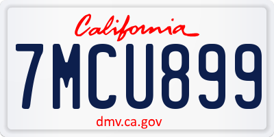 CA license plate 7MCU899
