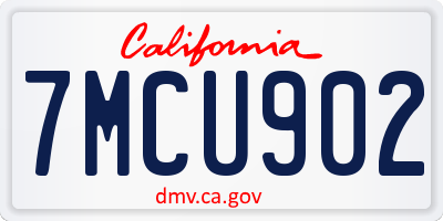 CA license plate 7MCU902