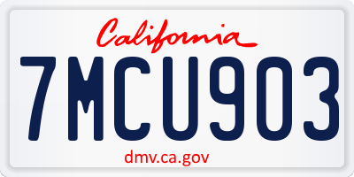 CA license plate 7MCU903