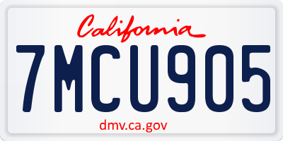 CA license plate 7MCU905