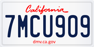 CA license plate 7MCU909