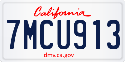 CA license plate 7MCU913