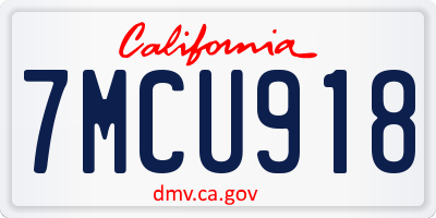 CA license plate 7MCU918