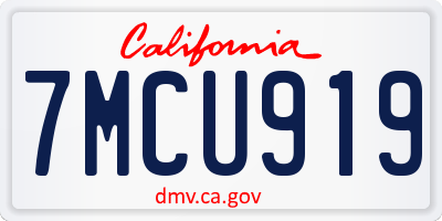 CA license plate 7MCU919