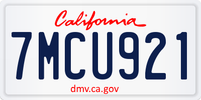 CA license plate 7MCU921