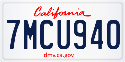 CA license plate 7MCU940