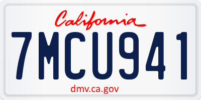 CA license plate 7MCU941