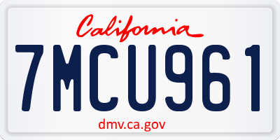 CA license plate 7MCU961