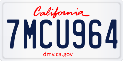 CA license plate 7MCU964