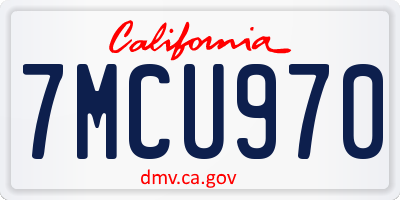 CA license plate 7MCU970
