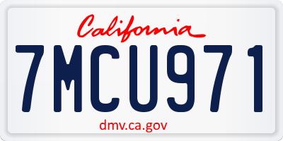 CA license plate 7MCU971