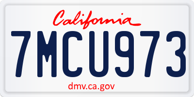 CA license plate 7MCU973