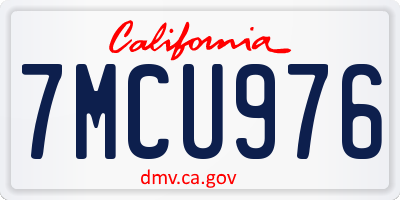 CA license plate 7MCU976