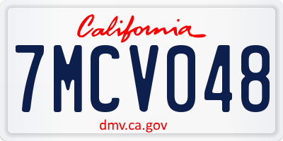 CA license plate 7MCV048